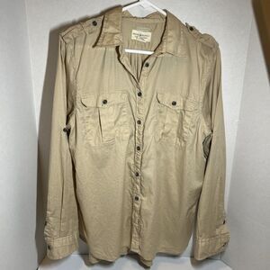RALPH LAUREN DENIM & SUPPLY Shirt Women's Size XL Tan RL Expedition Button Up
